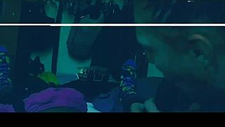 In this reality scene, she gives a sloppy blowjob to her partner