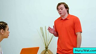 Lovely Pigtailed Blondie Teen Masseur Rubs Naked Body On Client - Delilah Day Anthony Pierce