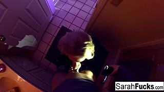 Pornstar Sarah Jessie Performs in Bathroom