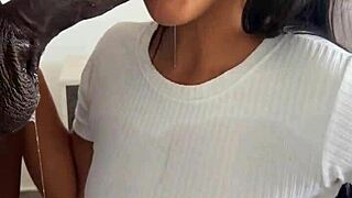 He Devours Huge Cock Deepthroat, Ball Licking Ebony Beauty