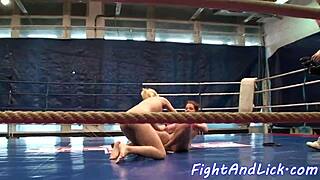 European dykes wrestle passionately on the floor