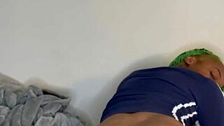 Muscular guy humps pillow after intense gym session in bedroom