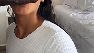 He Devours Huge Cock Deepthroat, Ball Licking Ebony Beauty