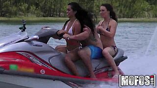 i got my ass fucked in hot threesome on seadoo, suckin cock pov