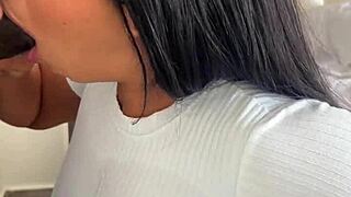 He Devours Huge Cock Deepthroat, Ball Licking Ebony Beauty