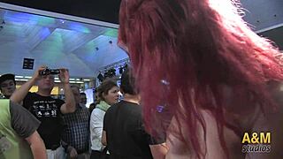 Amateur redhead fucks machine in Barcelona salon