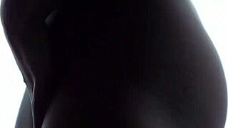 mira v leashed and tied in garage