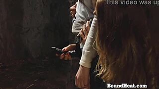 Lesbian Slave with Massive Black Strapon Doggystyle Penetrating Her Madame