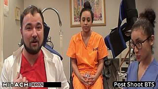 freshman gets mandatory hitachi orgasm from nurse mia sanchez, spreading her shaved pussy and big tits 😍