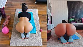i'm doin' a naked yoga workout, worshipin' my ass