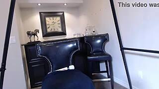 maxine x with big tits and thick legs tests her sex toy in lingerie