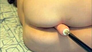 sexy pale skin pawg feels intense pleasure as fuck machine pounds her big ass and tits from all angles