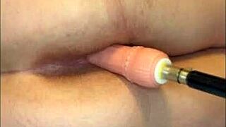 sexy pale skin pawg feels intense pleasure as fuck machine pounds her big ass and tits from all angles