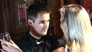 jodi james opens mouth so michelle jerks stud off into it