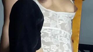 Blue surprises you with her big wet pussy flashing and dildo play