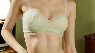 eastern european girls model in flowery underwear