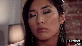 Two ebony busty babes start with intense lesbian ass licking then move to dominant strapon sex action