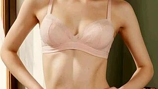 eastern european girls model in flowery underwear