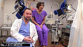 Student Jackie Banes Gags On Deepthroat And Spreading Shaved Pussy