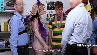 Stepmom Caught Stealing, Pays with Gangbang on Office Desk