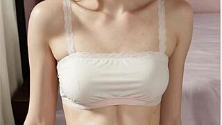 eastern european girls model in flowery underwear