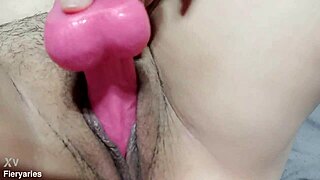 Fieryaries plays with her dildo in this solo softcore session on July 31, 2025