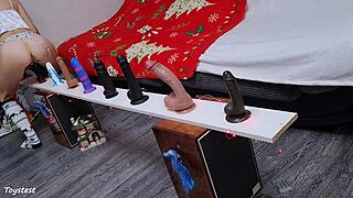 Choosing the Best One Dildos Challenge Petite 18+ Stepsister Testing All Her Toys Rough Anal and DP Included