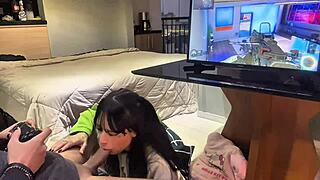 Perfect Blowjob While Playing Call Of Duty With Amberzinha's Wet Tits