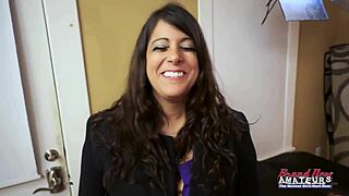 Busty horny brunette Kai Willow rubs pussy while sucking big cock 😏