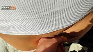 i cummed in my panties and wore them before goin to the mountains with my couple