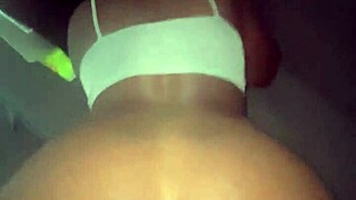 Ebony Nympho Orgasms On Big Cock With Small Tits