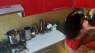 Mature milf rough in kitchen hidden cam