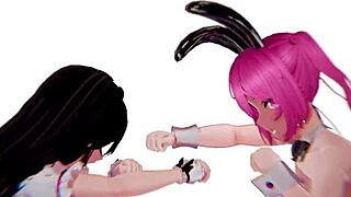 Lesbians battle with anal fingering and assfucking 😏