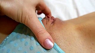 I Caress My Petite Pussy After Work