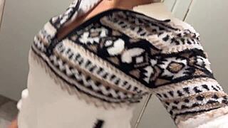 Flashing Big Tits in Public, Bent Over for Monster Cock Rough Orgasm