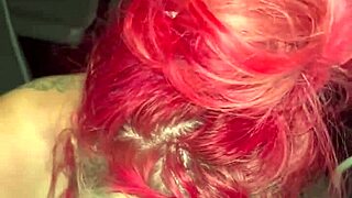 Redhead streetwalker strips naked to suck dick in truck backseat, lets him cum in her mouth