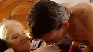 Jerry sucks cream off tits, eats pussy to orgasm.