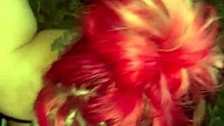 Redhead streetwalker strips naked to suck dick in truck backseat, lets him cum in her mouth