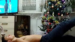 Celebrating Happy New Year with a Skinny Boy in Festive Spirit