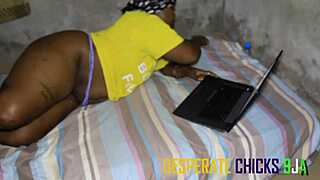 Chubby amateur rides big black cock