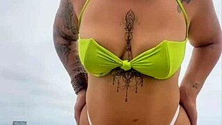 Cheese seller stares at my pussy on beach?