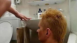 German milf sandra performs rimming, ass licking, and face fucking