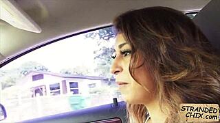 hot teen babe gets spied on while riding cock for a ride outdoors