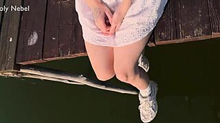 Sad Cutie Fucked on Dock by Neighbor