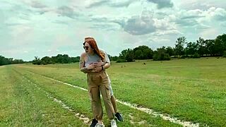 sexy redhead teases then sucks cock in homemade quickie