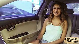 hot teen babe gets spied on while riding cock for a ride outdoors