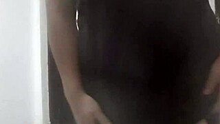 Latina amateur dances with dildo intensely.