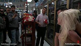 Blond Woman Held and Publicly Fucked in Outdoor Bondage Humiliation