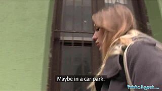 Hot model prospect gets fucked underground by public agent.