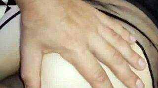 Slender Mature Milf Whore in Stockings Gets Assfucked by Husbands Friend in Homemade Pov